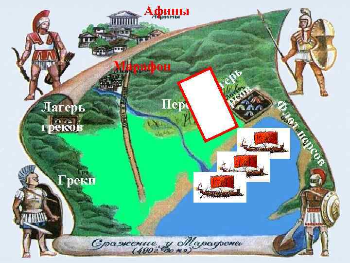 Афины Марафон Ф т ло ов рс пе Лагерь греков рь ге в Ла