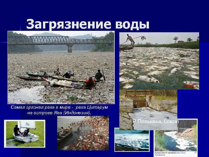 Загрязнение воды Самая грязная река в мире - река Цитарум на острове Ява (Индонезия).