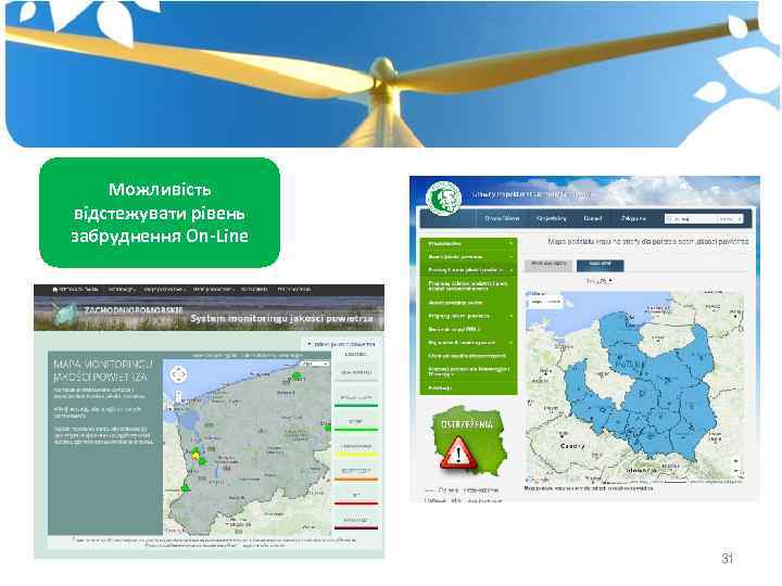 Можливість відстежувати рівень забруднення On-Line 31 