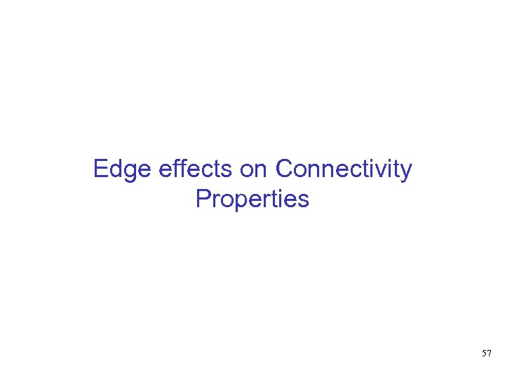 Edge effects on Connectivity Properties 57 