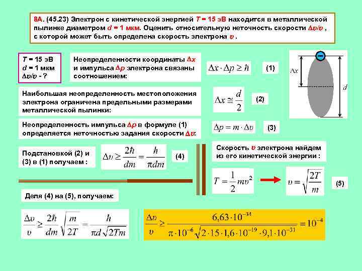 Кинетическая энергия пули летящей со скоростью