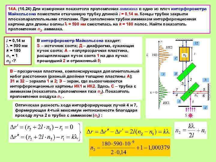 Для измерения показателя преломления жидкости используют интерферометр рэлея схема которого дана