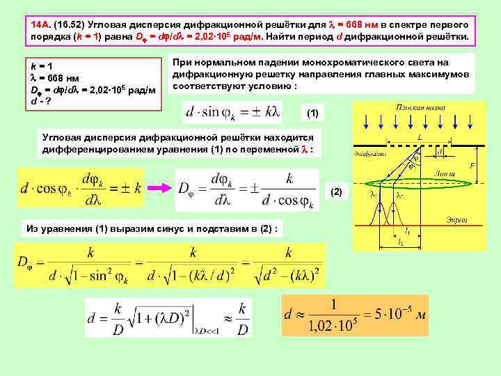 Какова длина волны желтого света паров натрия