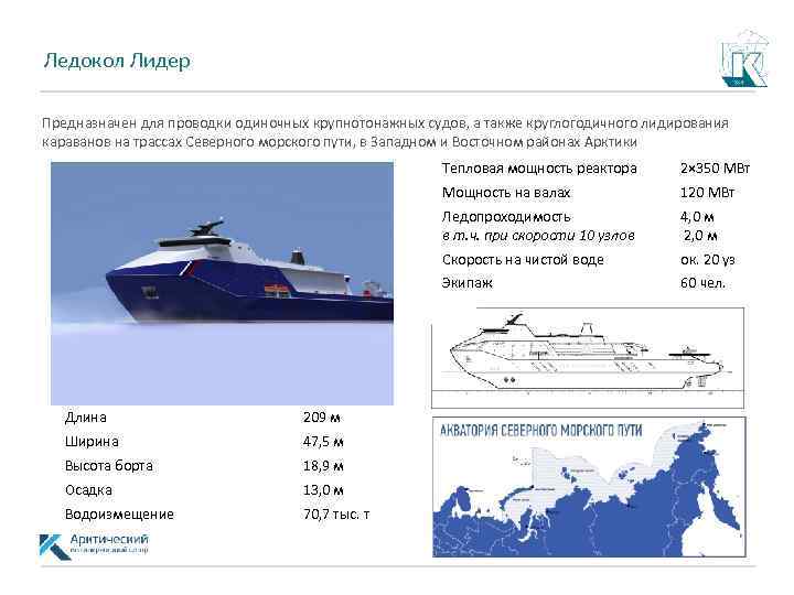 Атомный ледокол развивая мощность 32.4 мвт прошел