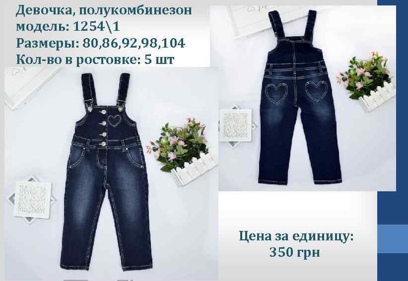 Девочка, полукомбинезон модель: 12541 Размеры: 80, 86, 92, 98, 104 Кол-во в ростовке: 5