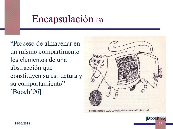 Encapsulación (3) “Proceso de almacenar en un mismo compartimento los elementos de una abstracción