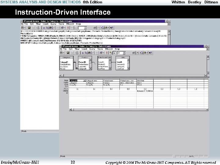 SYSTEMS ANALYSIS AND DESIGN METHODS 6 th Edition Whitten Bentley Dittman Instruction-Driven Interface Irwin/Mc.
