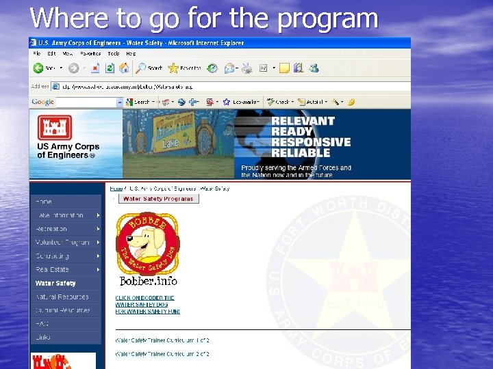 Where to go for the program 