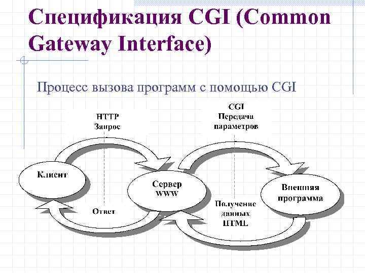 Спецификация CGI (Common Gateway Interface) Процесс вызова программ с помощью CGI 