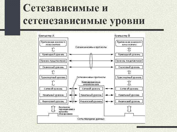 Сетезависимые и сетенезависимые уровни 