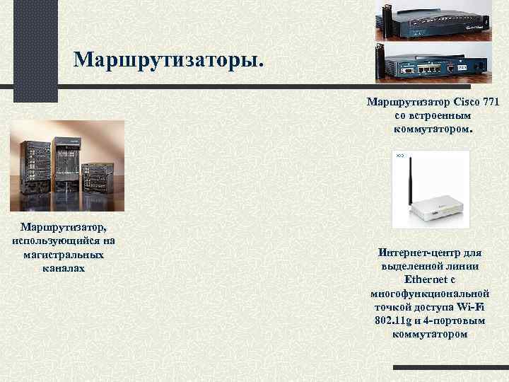 Маршрутизаторы. Маршрутизатор Сisco 771 со встроенным коммутатором. Маршрутизатор, использующийся на магистральных каналах Интернет-центр для