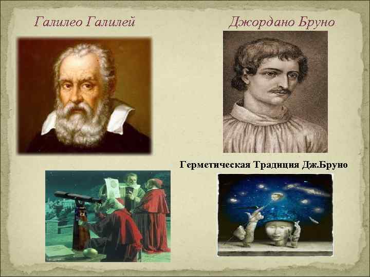 Галилео Галилей Джордано Бруно Герметическая Традиция Дж. Бруно 