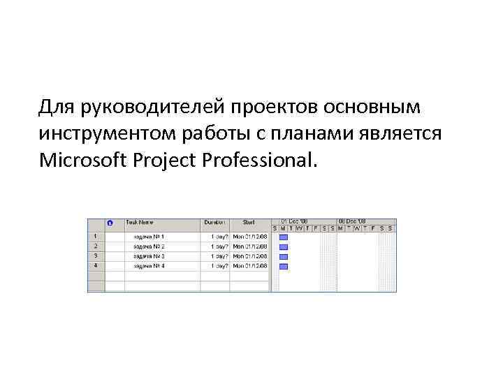 Для руководителей проектов основным инструментом работы с планами является Microsoft Project Professional. 