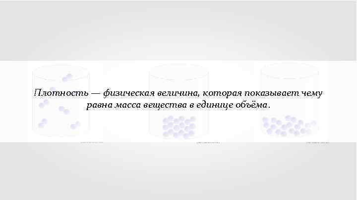 Плотность — физическая величина, которая показывает чему равна масса вещества в единице объёма. Das