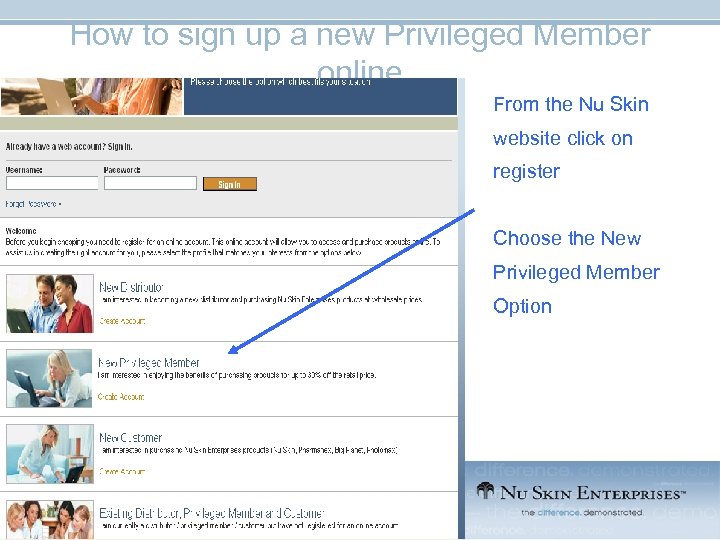 How to sign up a new Privileged Member online From the Nu Skin website