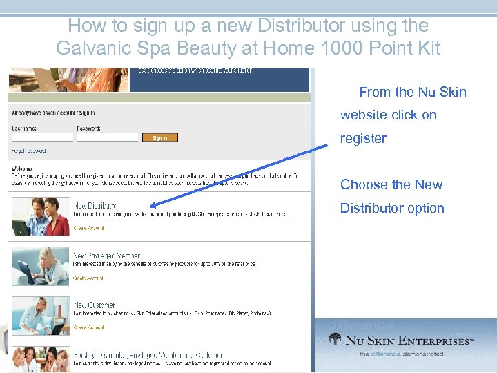 How to sign up a new Distributor using the Galvanic Spa Beauty at Home