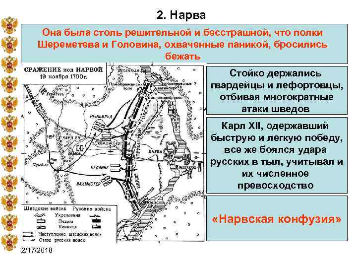 2. Нарва Она была столь решительной и бесстрашной, что полки Шереметева и Головина, охваченные