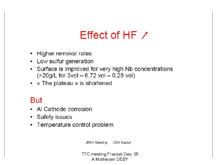 TTC meeting Frascati Dec. 05 A. Matheisen DESY 