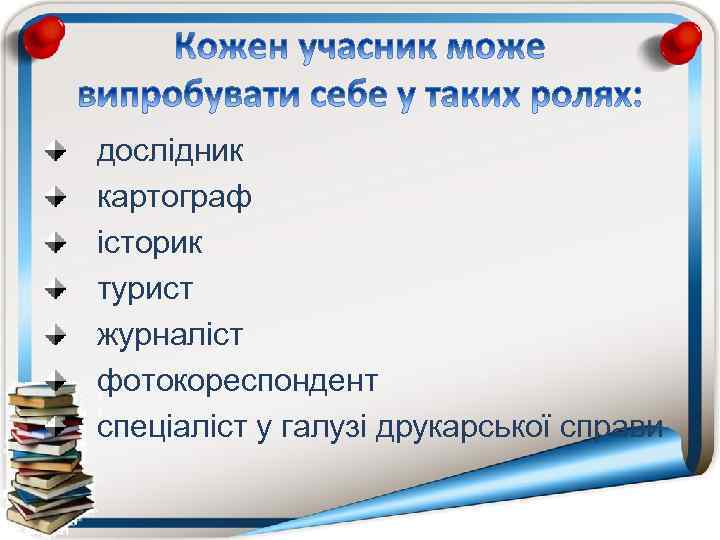 дослідник картограф історик турист журналіст фотокореспондент спеціаліст у галузі друкарської справи 