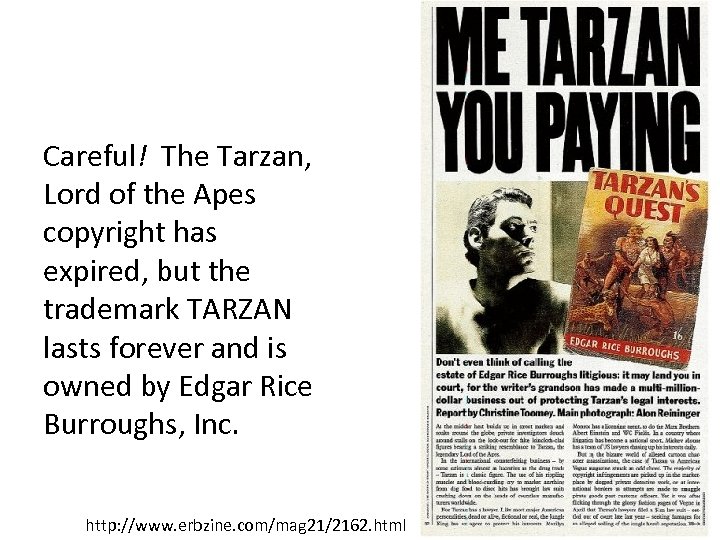 Careful! The Tarzan, Lord of the Apes copyright has expired, but the trademark TARZAN