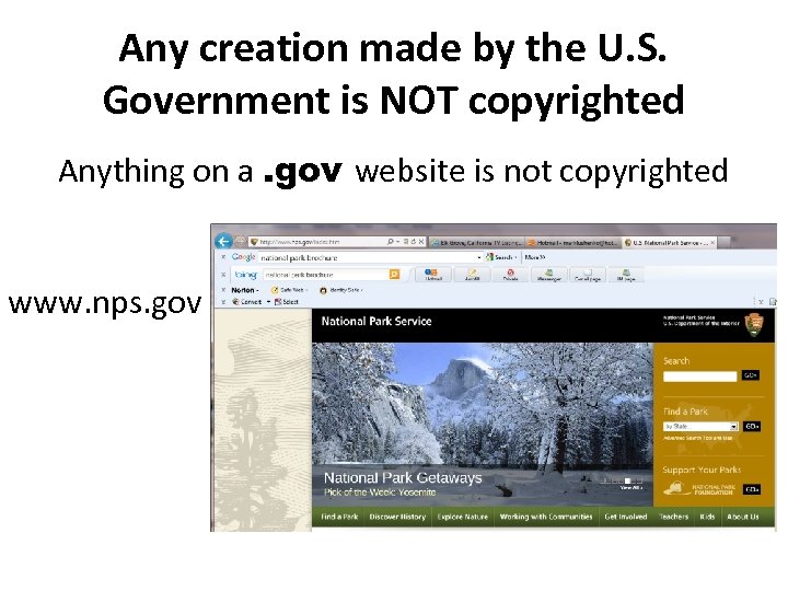Any creation made by the U. S. Government is NOT copyrighted Anything on a.