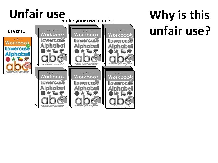 Unfair use your own copies make Buy one… Why is this unfair use? 