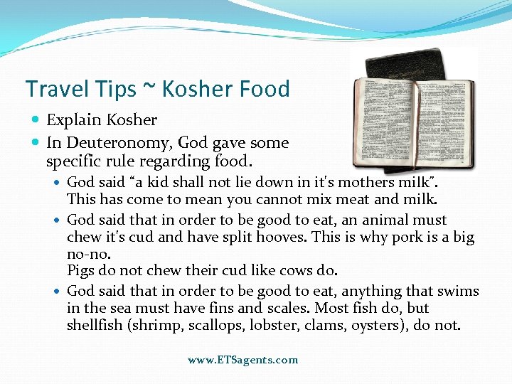 Travel Tips ~ Kosher Food Explain Kosher In Deuteronomy, God gave some specific rule