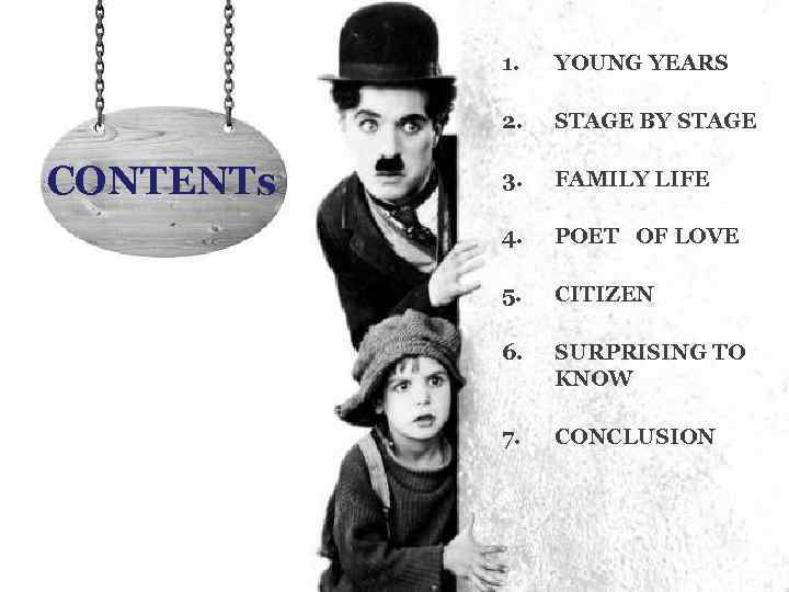 1. 2. CONTENTs YOUNG YEARS STAGE BY STAGE 3. FAMILY LIFE 4. POET OF