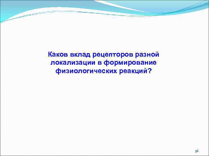 Каков вклад рецепторов разной локализации в формирование физиологических реакций? 36 