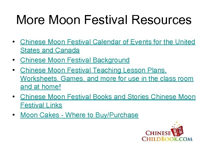 More Moon Festival Resources • Chinese Moon Festival Calendar of Events for the United