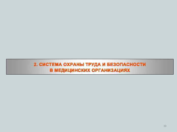 2. СИСТЕМА ОХРАНЫ ТРУДА И БЕЗОПАСНОСТИ В МЕДИЦИНСКИХ ОРГАНИЗАЦИЯХ 19 