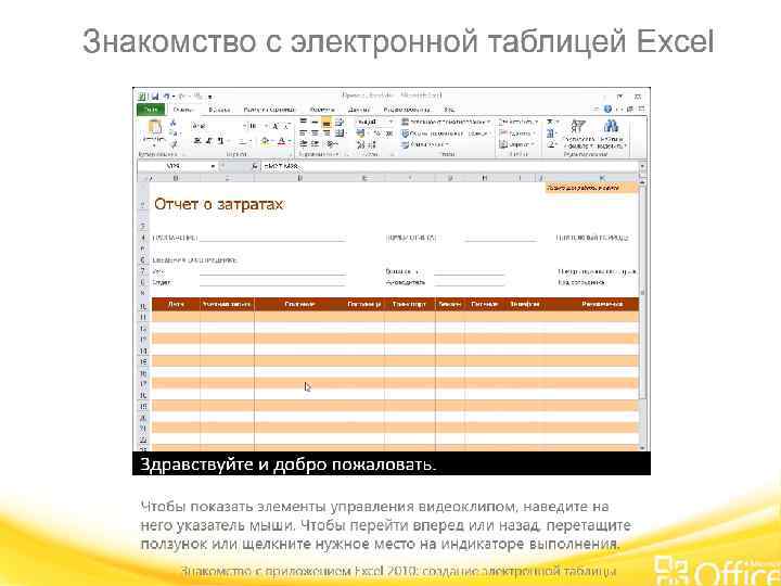 Знакомство с приложением Excel 2010: создание электронной таблицы 