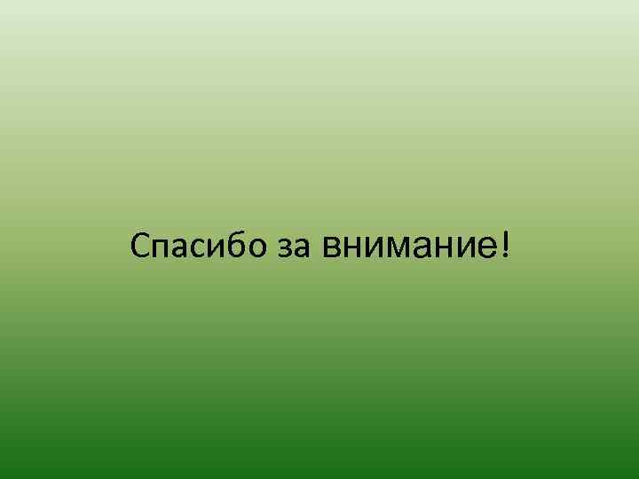 Спасибо за внимание! 