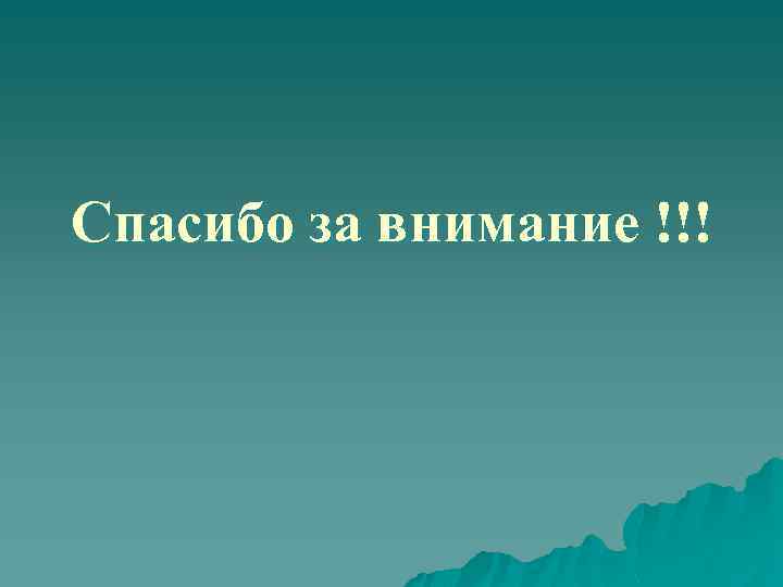 Спасибо за внимание !!! 
