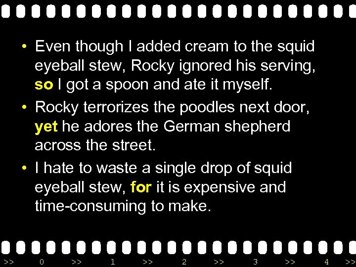  • Even though I added cream to the squid eyeball stew, Rocky ignored