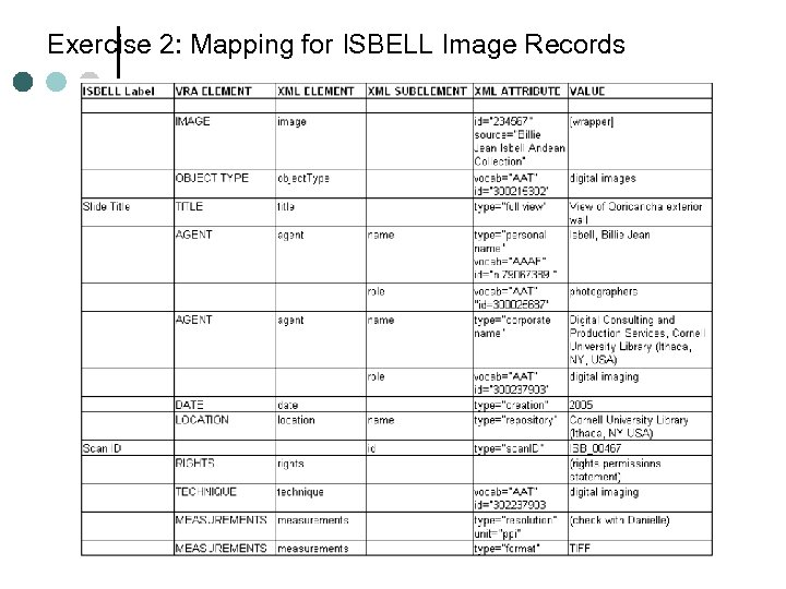 Exercise 2: Mapping for ISBELL Image Records 