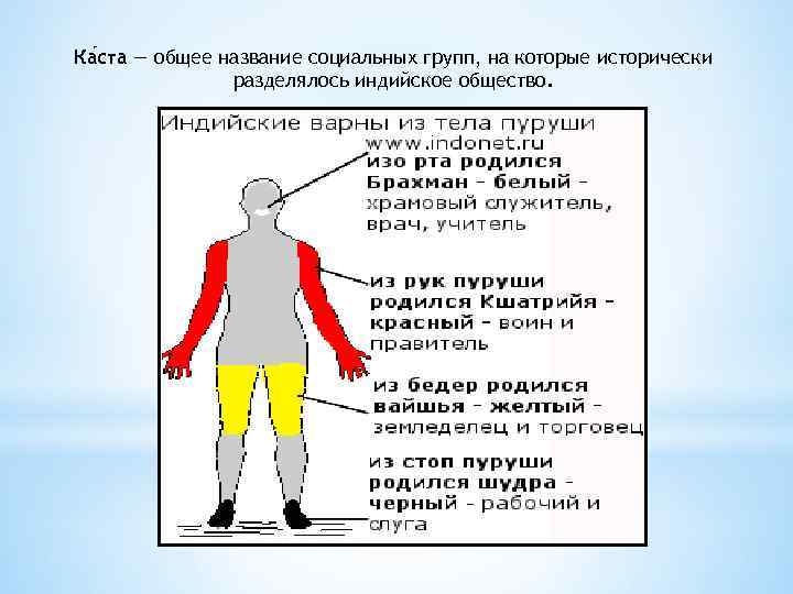 Ка ста — общее название социальных групп, на которые исторически разделялось индийское общество. 