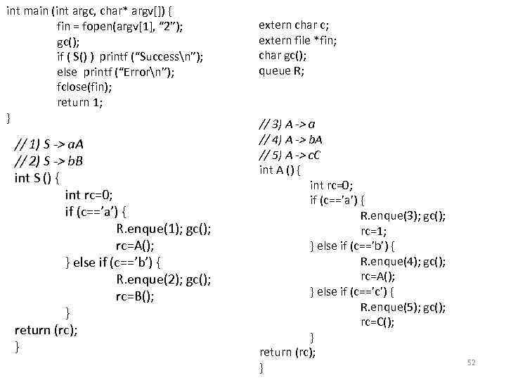 int main (int argc, char* argv[]) { fin = fopen(argv[1], “ 2”); gc(); if