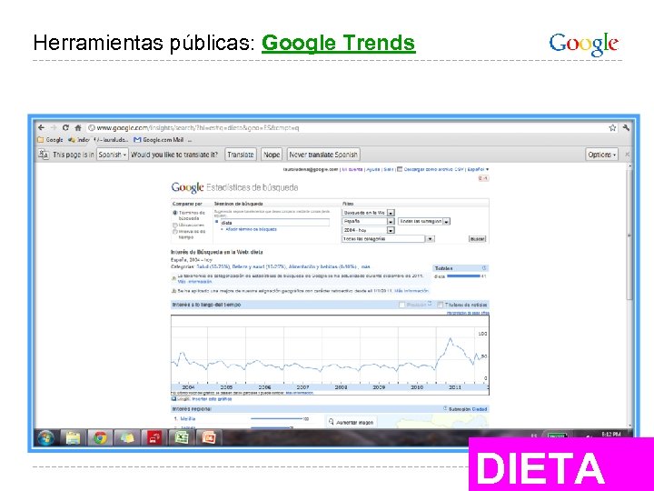 Herramientas públicas: Google Trends DIETA Google Confidential and Proprietary 34 