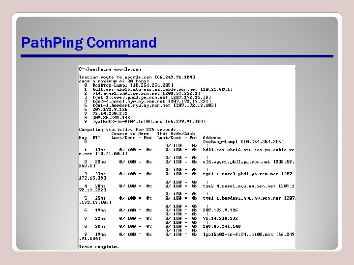 Path. Ping Command 