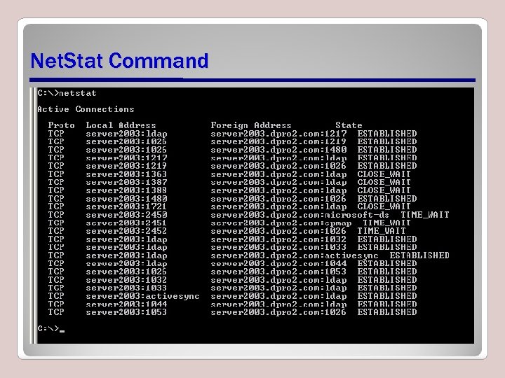 Net. Stat Command 
