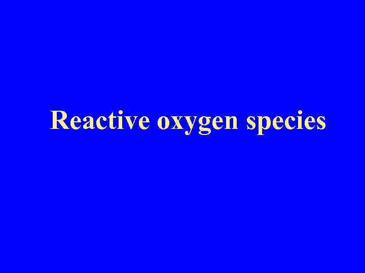 Reactive oxygen species 