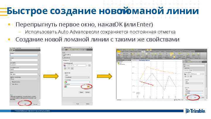 Быстрое создание новой ломаной линии § Перепрыгнуть первое окно, нажав. OK (или Enter) –