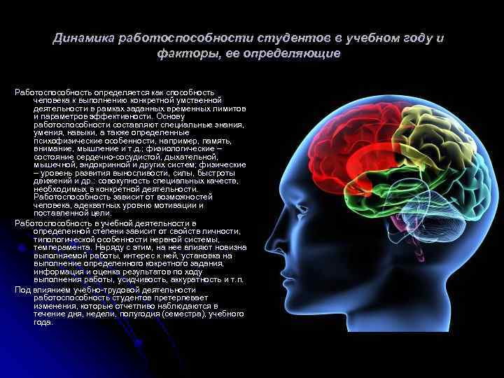 Динамика работоспособности студентов в учебном году и факторы, ее определяющие Работоспособность определяется как способность