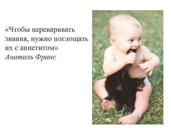 «Чтобы переваривать знания, нужно поглощать их с аппетитом» Анатоль Франс 