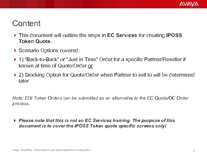 Content 4 This document will outline the steps in EC Services for creating IPOSS