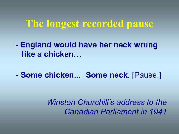 The longest recorded pause - England would have her neck wrung like a chicken…