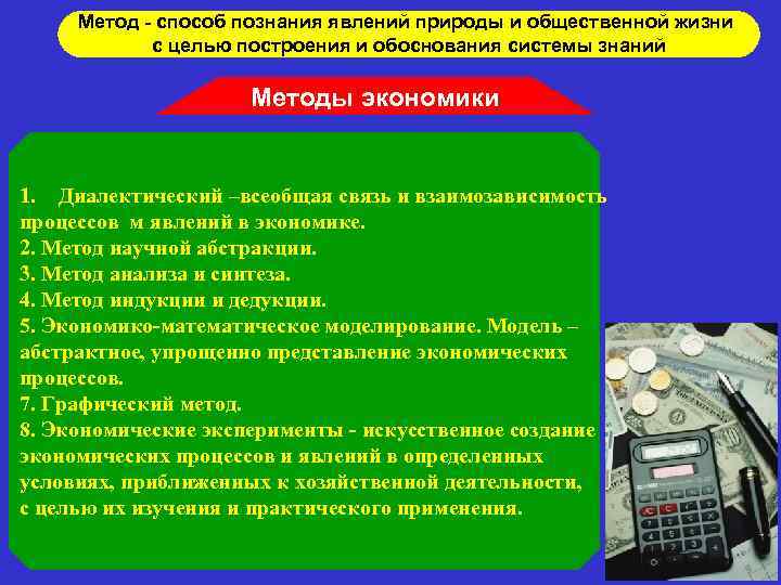 Метод - способ познания явлений природы и общественной жизни с целью построения и обоснования