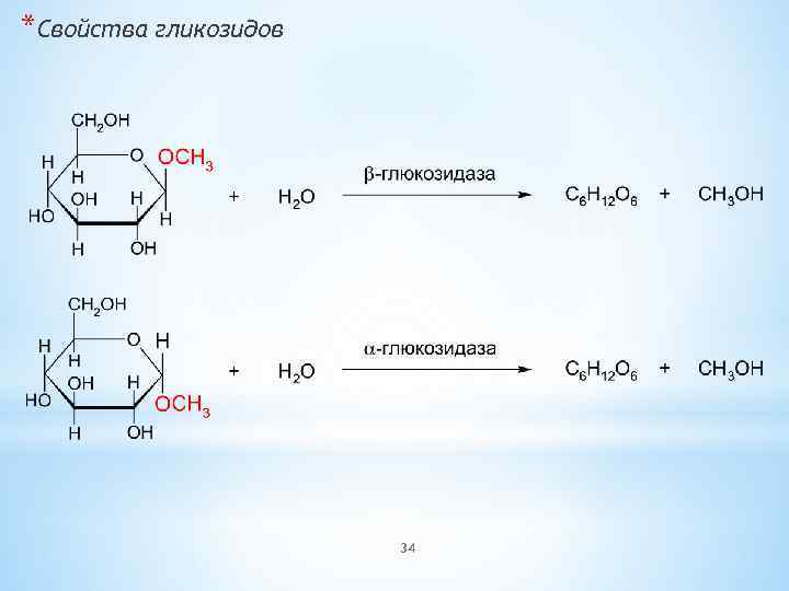 *Свойства гликозидов 34 