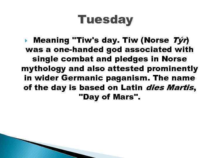 names-of-the-days-of-the-week